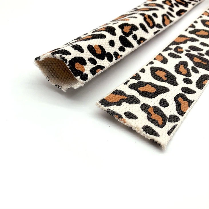 Leopard Print Flat Cotton Webbing